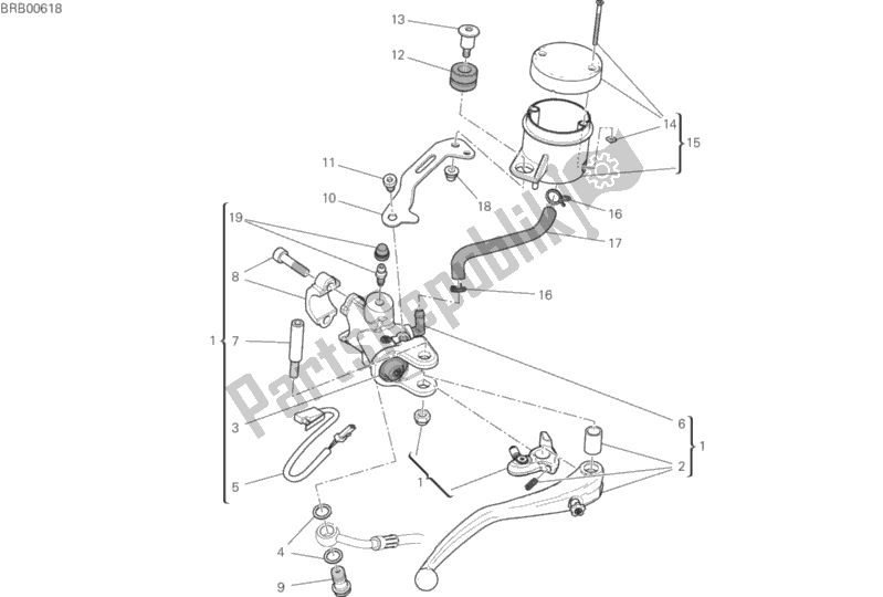 All parts for the Front Brake Pump of the Ducati Superbike Panigale V4 S Corse 1100 2019